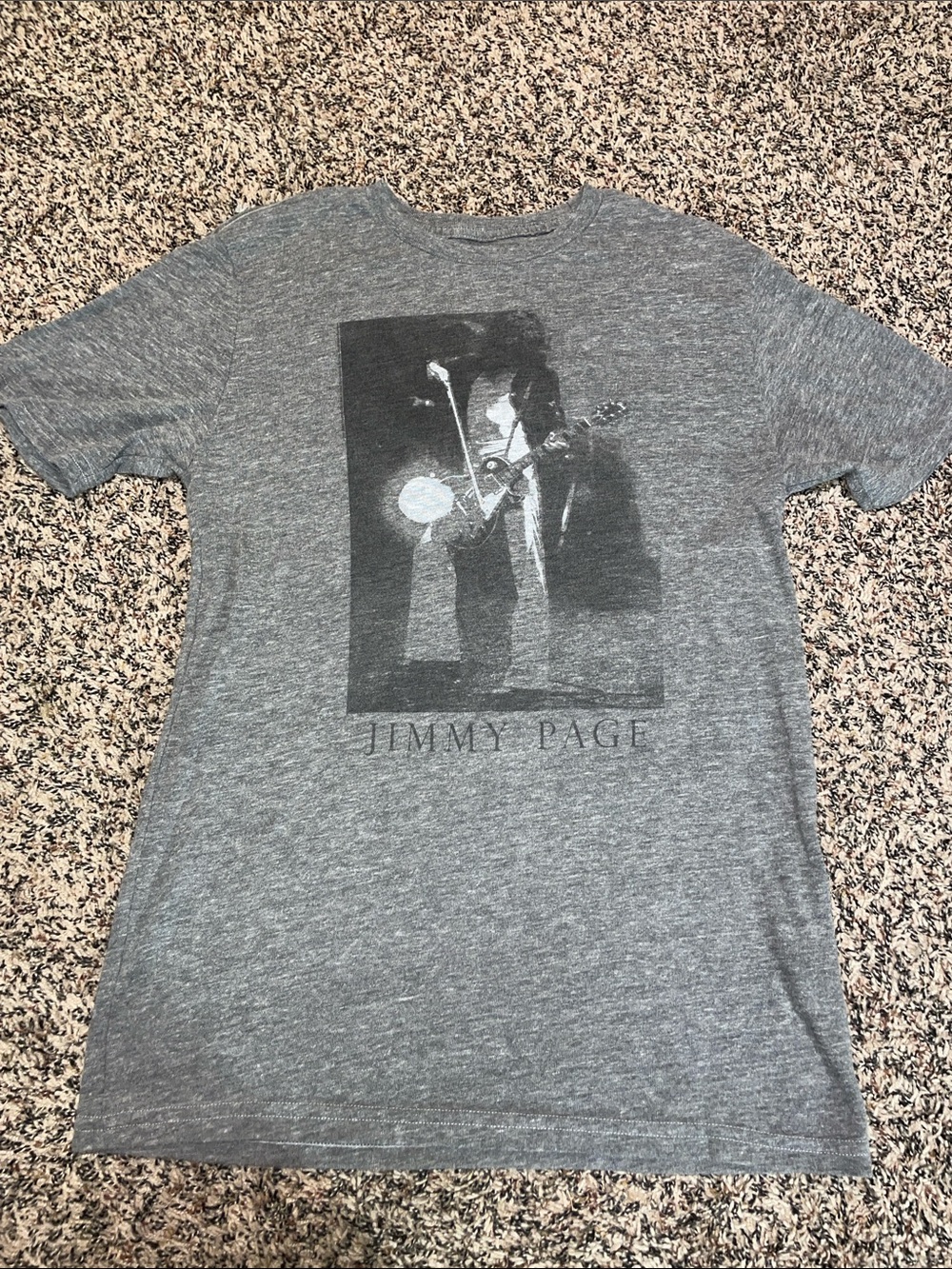 Chaser Short Sleeve Band Tee Jimmy Page Gray Graphic Size M NWOT